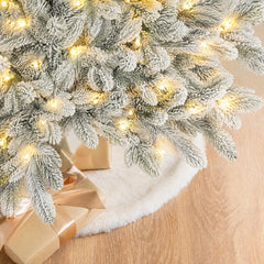 Salcar Halb-Weihnachtsbaum mit LED & Schnee 180/210 cm – Künstlicher Christbaum aus 100 % PE