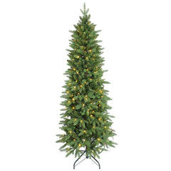 Salcar Schmaler Kunst-Weihnachtsbaum 180 cm – Realistischer Pencil Christbaum mit warmweißen LEDs, grüner Tannenbaum aus PE & PVC Salcar