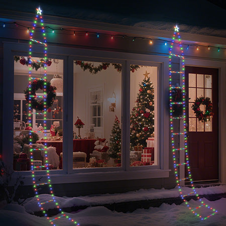 Salcar LED Weihnachts Leiter Lichterkette 3 m, 260 LEDs, Warmweiß & Bunt, 9 Modi, Timer & Memory, IP44 Wasserdicht, Weihnachtsbeleuchtung für Innen & Außen Salcar