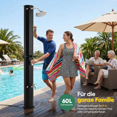 Sekey Gartendusche, Solardusche 40L / 60L Gartendusche mit Regenduschkopf & Fußdusche – bis 60°C, ohne Strom für Garten, Pool & Camping