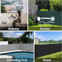 Sekey Balkon Sichtschutz, HDPE 220 g/m², halbtransparent, wind- und UV-beständig, wetterfest, mit Ösen, Nylon-Kabelbindern und Kordel, anthrazit