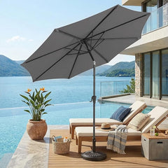 Sekey Alu Sonnenschirm mit UV-Schutz 50+ – Windfester Gartenschirm mit Kurbel für Balkon, Terrasse & Garten