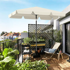 Sekey Rechteckiger Balkon-Sonnenschirm 200x125 cm – UPF50+, 4 Farben (Apfelgrün, Weiß, Dunkelgrau, Beige) + Schutzhülle