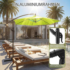 Sekey 300 cm cantilever umbrella, sun protection UV50+