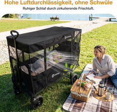 Sekey Fliegennetz für Bollerwagen mit Dach – Universelles Moskitonetz 60×75×110 cm, Insektenschutz für Kinderwagen & Handwagen, 1 mm feinmaschig, atmungsaktiv & faltbar für SS5050/SS8080