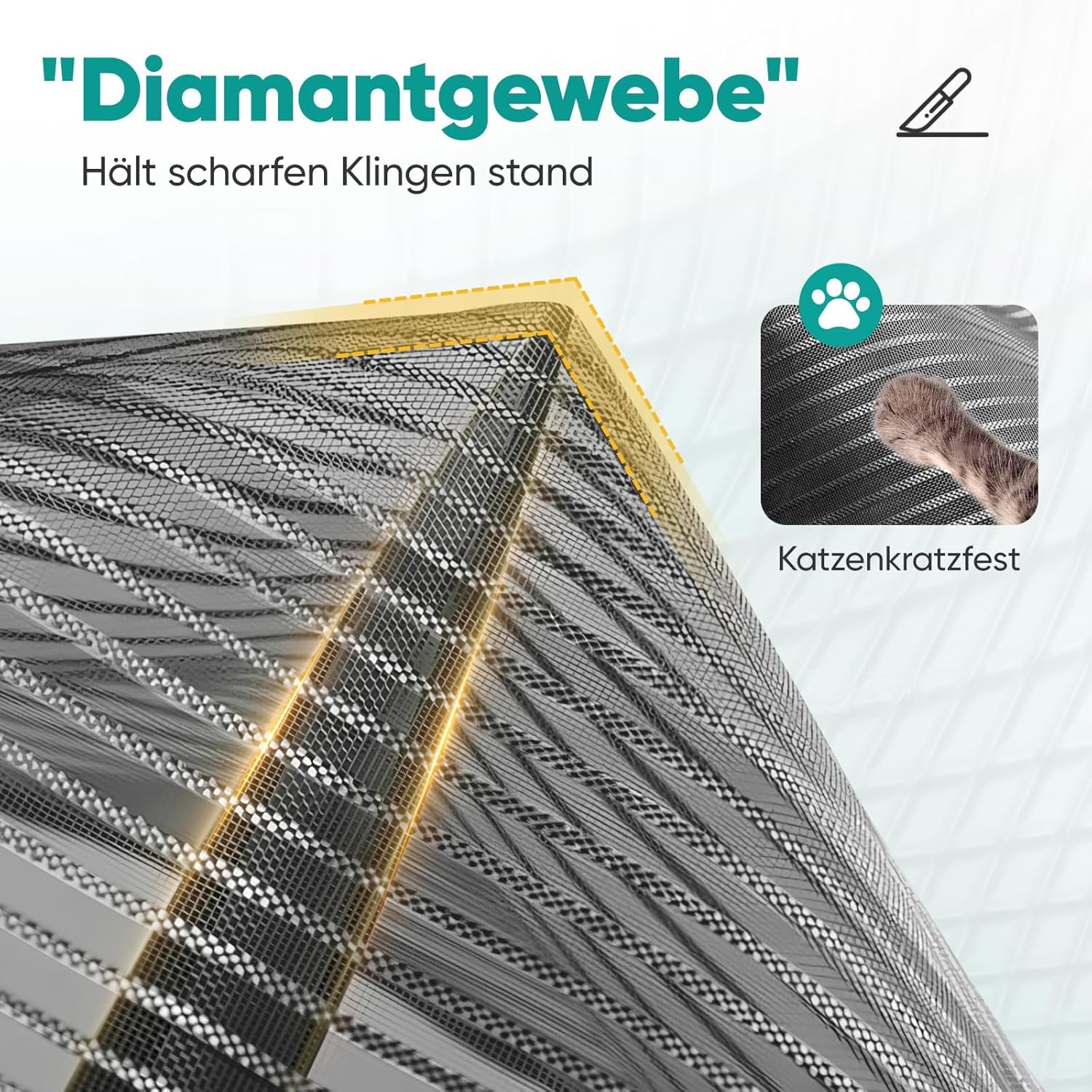 Sekey Magnetisches Fliegengitter für Balkontür – Ohne Bohren, Katzensicher & Reißfest, Insektenschutz mit Klettverschluss & Extra Breitem Klebeband Sekey