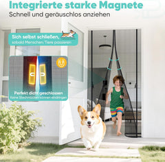 Sekey Fliegengitter für Balkontüren – Magnetisch, Zuschneidbar & Ohne Bohren | Insektenschutz Tür für Balkon, Terrasse & Schlafzimmer, Schwarz SEKEYMALL