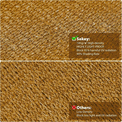 Sekey Sonnensegel HDPE Sonnenschutzsegel mit Seilen Sekey