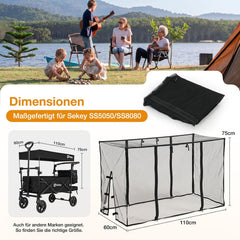 Sekey Fliegennetz für Bollerwagen mit Dach – Universelles Moskitonetz 60×75×110 cm, Insektenschutz für Kinderwagen & Handwagen, 1 mm feinmaschig, atmungsaktiv & faltbar für SS5050/SS8080