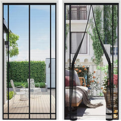 Sekey Magnet Fliegengitter für Balkontür – Zuschneidbar, Insektenschutz ohne Bohren, mit 4 cm Klettband & Doppelnähten, Schwarz – Ideal für Balkon, Terrasse & Schlafzimmer Sekey