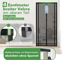 Sekey Magnet Fliegengitter für Balkontür – Selbstklebender Insektenschutz ohne Bohren, zuschneidbar & vielseitig einsetzbar (Schwarz) Sekey
