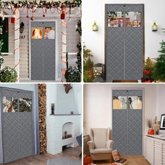 Sekey Magnetic Thermal Door Curtain with Viewing Window – Cold &amp; Heat Protection, Self-Adhesive, Windproof, Energy Efficient