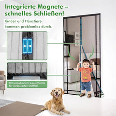 Sekey Magnet Fliegengitter für Balkontür – Selbstklebender Insektenschutz ohne Bohren, zuschneidbar & vielseitig einsetzbar (Schwarz) Sekey