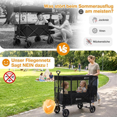 Sekey Fliegennetz für Bollerwagen mit Dach – Universelles Moskitonetz 60×75×110 cm, Insektenschutz für Kinderwagen & Handwagen, 1 mm feinmaschig, atmungsaktiv & faltbar für SS5050/SS8080
