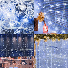 Salcar 5m/10m LED Eisregen Lichterkette Außen – 200 LEDs/ 400 LEDs mit Fernbedienung, 8 Modi & IP44 Wasserschutz, LED-Lichtervorhang für Weihnachten, Pavillon, Balkon & Innen/Deko
