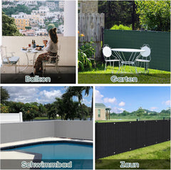 Sekey Balkon Sichtschutz – HDPE 220 g/m², leicht transparent, wind- & UV-beständig, wetterfest mit Ösen & Kabelbindern, Grün