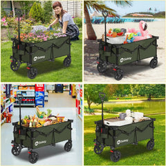 Sekey 120L /135 Faltbarer Bollerwagenmit Bremsen Handwagen Geländereifen Sekey