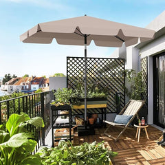 Sekey Rechteckiger Balkon-Sonnenschirm 200x125 cm – UPF50+, 4 Farben (Apfelgrün, Weiß, Dunkelgrau, Beige) + Schutzhülle