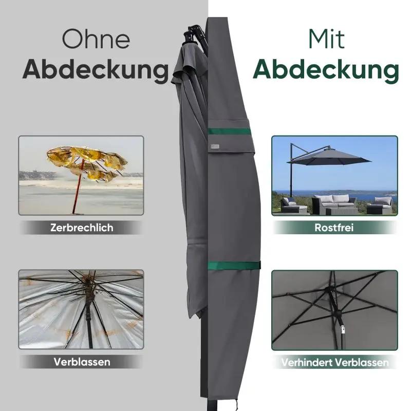 Sekey 260 x 40/70/50 cm Schutzhülle für 300 cm Ampelschirm, aus Polyester-Gewebe Sekey