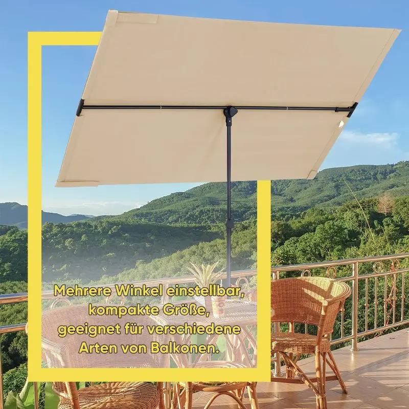 Sekey 180 x 130 cm Balkonschirm Rechteckig, Individuell Verstellbar, Sonnenschutz UV50+ Sekey