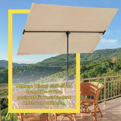 Sekey 180 x 130 cm Balkonschirm Rechteckig, Individuell Verstellbar, Sonnenschutz UV50+ Sekey