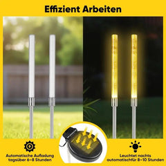 Salcar 2er Set LED Solar Gartenleuchte mit Blasen-Säulen Salcar