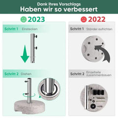 Sekey 25 kg Granit Sonnenschirmständer, für Schirmstock Ø 22 - 38 mm Sekey