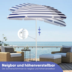 Sekey Sonnenschirm Ø160 cm rund mit Tragetasche & Bodenhülse, für Balkon & Strand Sekey