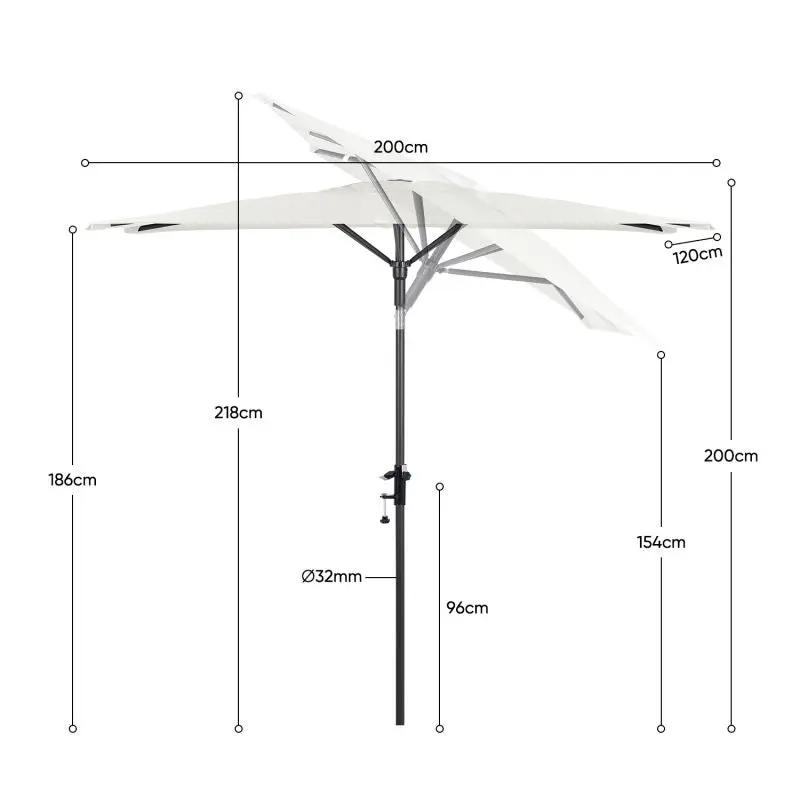 Sekey 200 x 125 cm Balkonschirm Rechteckig mit Balkongeländer, Sonnenschutz UV50+ Sekey