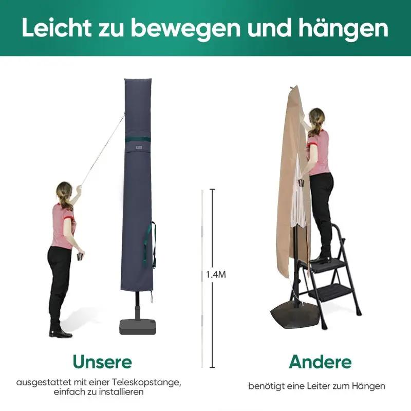 Sekey 220 x 30/50 cm Schutzhülle für 400 cm Sonnenschirm, aus Polyester-Gewebe Sekey