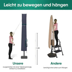 Sekey 220 x 30/50 cm Schutzhülle für 400 cm Sonnenschirm, aus Polyester-Gewebe Sekey