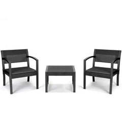 Sekey 3-teilig Gartenmöbel Set, 2 Gartenstühle und Gartentisch Sekey