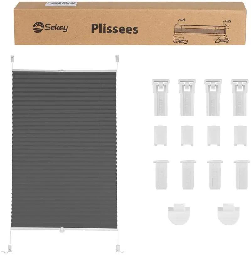 Sekey Plissee ohne Bohren, Dunkelgrau Sekey