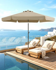 Sekey Sonnenschirm Ø200 cm rund mit Kurbel & Knickfunktion – Balkon Sonnenschirm UV50+, wetterfest & stabil für Terrasse, Garten & Camping
