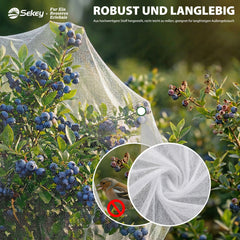 Sekey Pflanzenschutznetz 3×10 m – Feinmaschiges 0,8 mm Insektenschutznetz für Garten, Gemüse & Hochbeet, UV- & Vogelschutz, zuschneidbar für Gewächshaus & Pflanztunnel