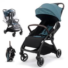Sekey BW732 Reise-Kinderwagen Ultraleicht & Einhand-klappbar | 3-fach verstellbare Rückenlehne, 4-Rad-Federung, Regenschutz, 5-Punkt-Gurt, Handgepäckgeeignet
