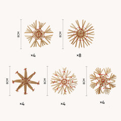 Salcar 24-piece straw star set – Handmade Christmas tree decorations made from natural straw for sustainable and festive Christmas decoration