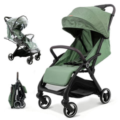Sekey BW732 Reise-Kinderwagen Ultraleicht & Einhand-klappbar | 3-fach verstellbare Rückenlehne, 4-Rad-Federung, Regenschutz, 5-Punkt-Gurt, Handgepäckgeeignet