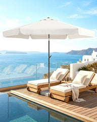 Sekey Sonnenschirm Ø200 cm rund mit Kurbel & Knickfunktion – Balkon Sonnenschirm UV50+, wetterfest & stabil für Terrasse, Garten & Camping