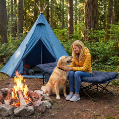 Sekey Feldbett Klappbar 190 × 71 × 35 cm – Campingbett mit 7 cm Matratze, Campingliege & Angelliege bis 200 kg, Faltbares Gästebett aus 1200D Oxford-Gewebe für Camping, Garten & Outdoor, Dunkelblau