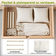 Sekey Hängesessel mit 2 Kissen & Seitentasche – Boho Hängestuhl in Creme für Balkon, Garten & Wohnbereich