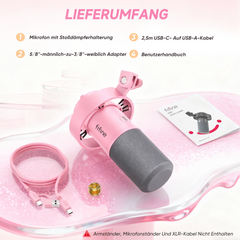 FIFINE K668 USB/XLR Dynamic Microphone with Mute Button and Shock Mount, Headphone Jack