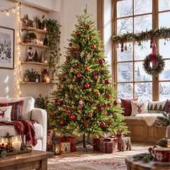 Salcar Künstlicher Weihnachtsbaum Fichte aus PE & PVC mit hellgrünen Zweigspitzen – 120 bis 210 cm