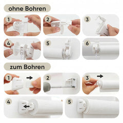 Sekey Klemmfix Seitenzugrollo in Leinenoptik Weiß – Lichtdurchlässiges Rollo ohne Bohren mit Klemmträgern & Schraubmontage, Uni Fensterrollo aus Papier-Polyester-Stoff