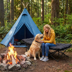 Sekey Feldbett Campingbett Klappbar 190 × 71 × 35 cm – Campingliege mit 7 cm Matratze, Klappbett bis 200 kg, Angelliege aus 1200D Oxford-Gewebe, Schwarz