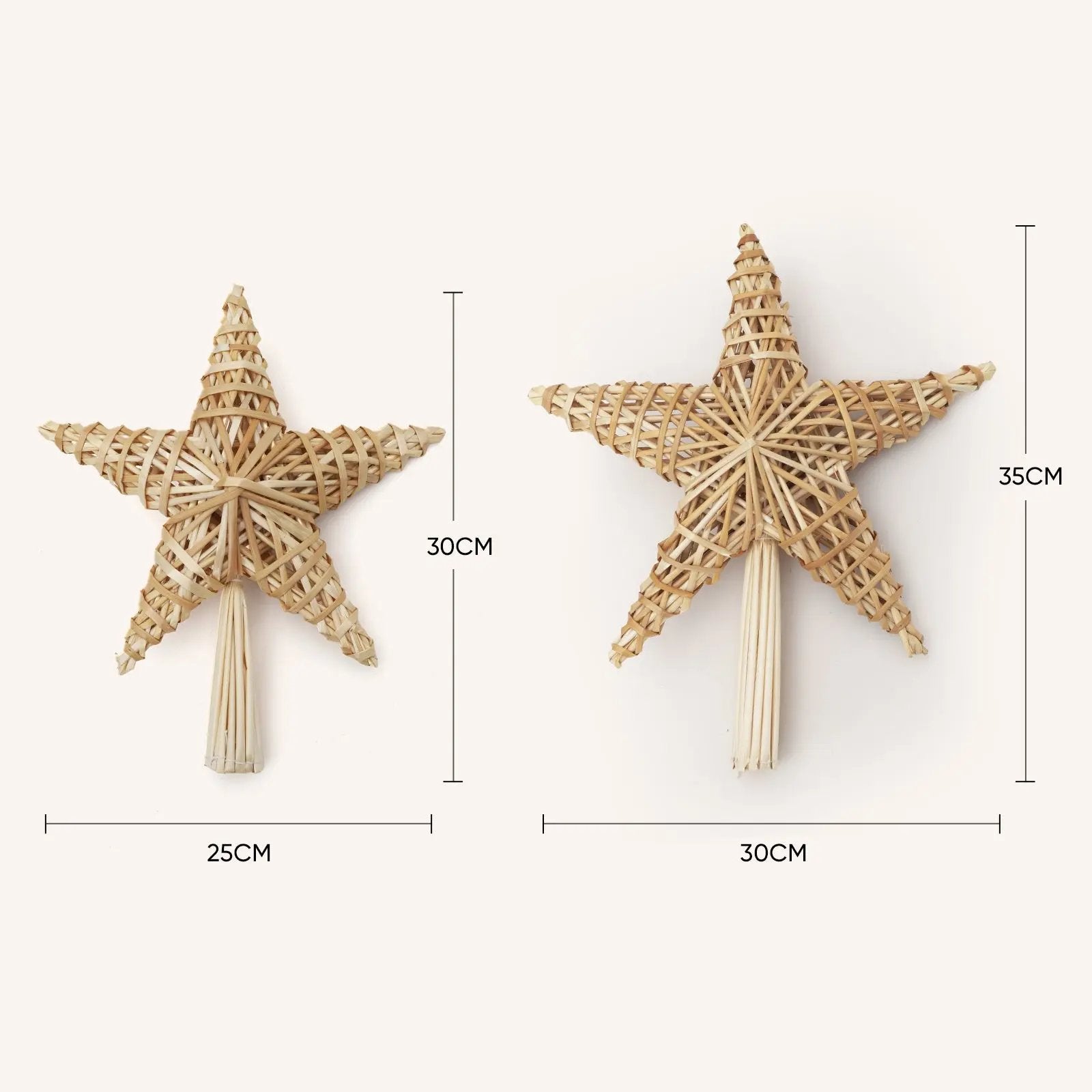 Salcar Christbaumspitze Strohstern Weihnachtsbaum Dekoration für Weihnachten, Tannenbaumspitze für den Christbaum, 25cm Salcar