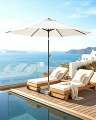 Sekey Sonnenschirm 200 cm mit Kurbel & Knickfunktion, UV-Schutz 50+, stabiler 6-Rippen-Konstruktion, Balkon Sonnenschirm für Terrasse, Garten & Strand