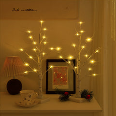 Salcar LED Lichterbaum 60 cm, Birke mit 24 warmweißen LEDs, USB/Batteriebetrieben, Weihnachts- und Partydeko für Zuhause, Geburtstag, Hochzeit, Innendekoration Salcar