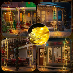 Salcar 3 m LED Leiter Lichterkette Außen, Warmweiß Weihnachtsbeleuchtung mit 8 Modi, Timer & Speicher, Wasserdicht Deko für Garten, Balkon, Tür & Treppe Salcar