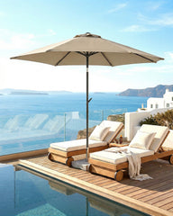 Sekey Sonnenschirm 200 cm mit Kurbel & Knickfunktion, UV-Schutz 50+, stabiler 6-Rippen-Konstruktion, Balkon Sonnenschirm für Terrasse, Garten & Strand
